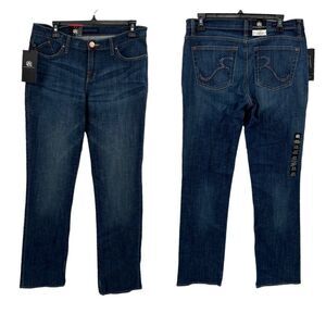 NWT Rock & Republic Studded Distressed Sadie Straight Leg Jeans Size 12